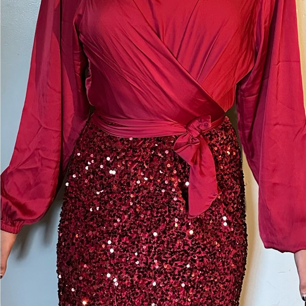 Elegant Red Sequin Dress